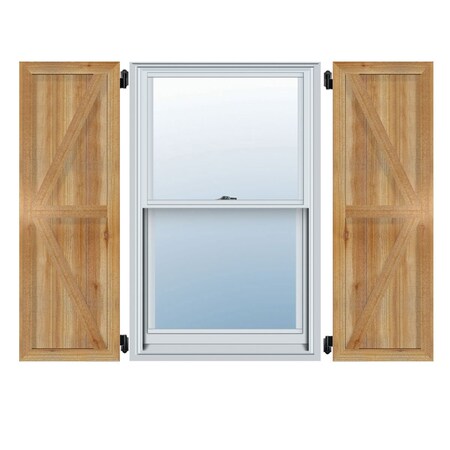 Ekena Millwork Framed Board-n-Batten Shutters w/Z-Bar, Rough Sawn Western Red Cedar, 16 1/8"W x 81"H RBF06Z16X081RWR